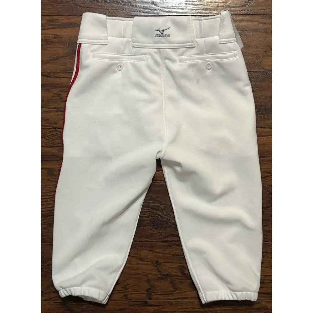 Mizuno Baseball Short Pants Youth XL White Red Piping NWT Knicker Style